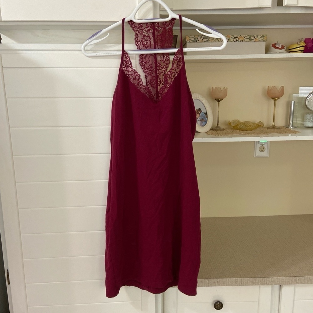 Magenta Mini Slip Dress